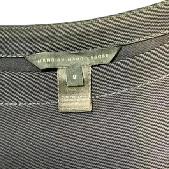 Mark By Mark Jacobs Navy Blue Clark Zipper 100% Triacetate Dress Size Medium - Picture 8 of 13